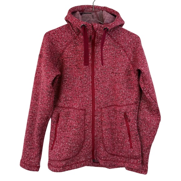 Rab Tops - Rab Amy Hoody Red White Marl Full Zip‎ Fleece Sweater Jacket WOMEN M